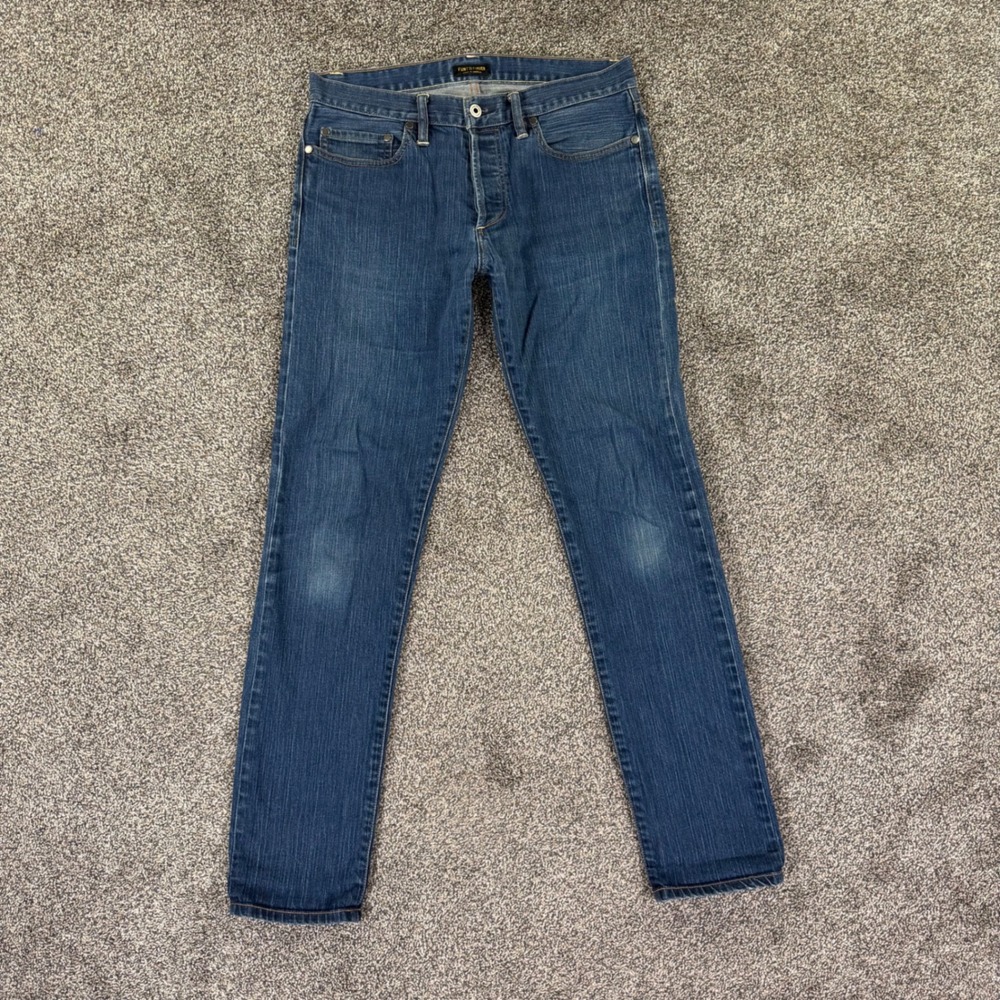 Flint and Tinder Slim Fit Jeans Mens 32 Medium Wash Blue USA Made Button Fly